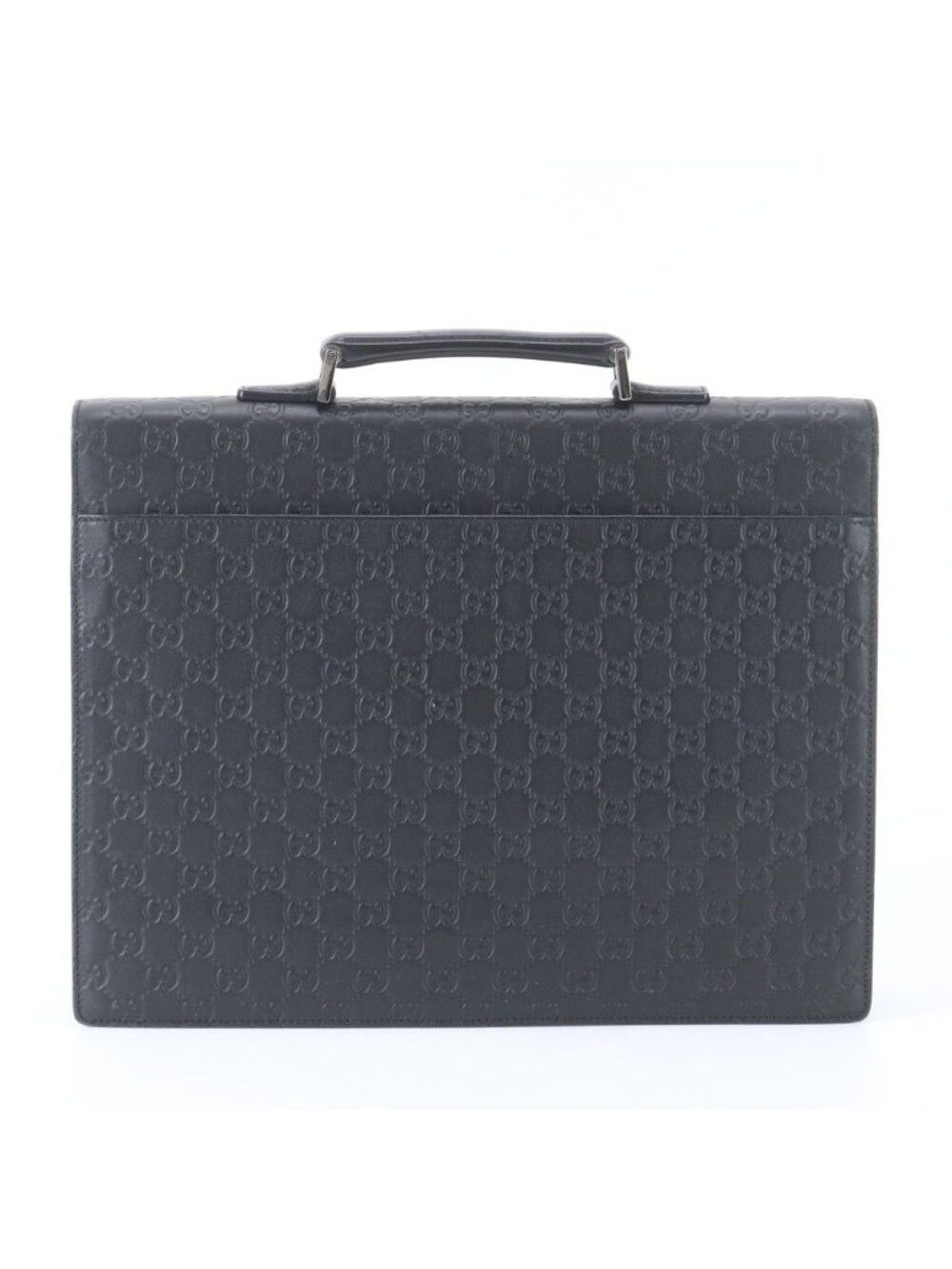 ★SOLD★ Gucci Guccissima Leather Business Document Briefcase Tote Black - Picture 3 of 9